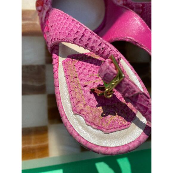 Vintage Dior Pink Python And Raffia Embellished Platform Sandals - Picture 5 of 10